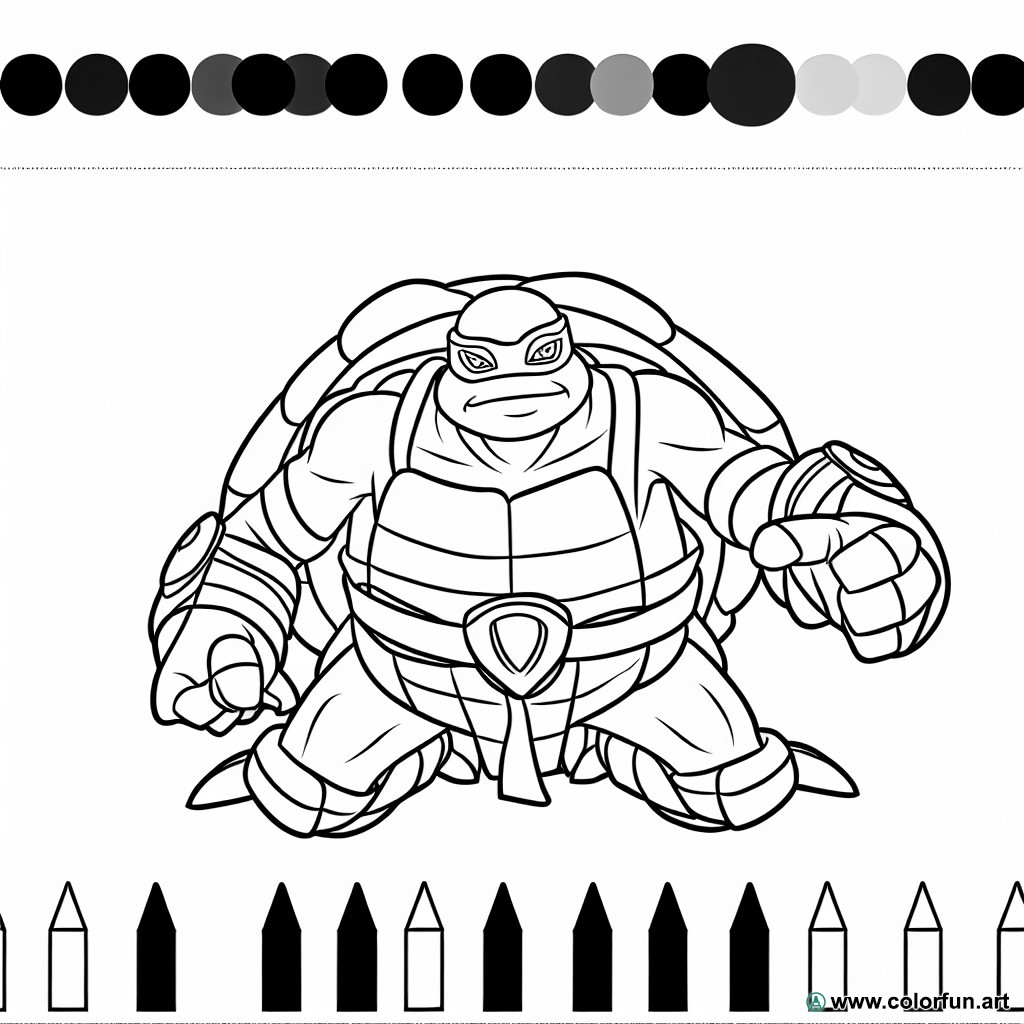 dibujo para colorear tortuga ninja fácil