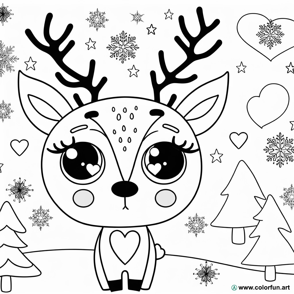 dibujo para colorear bambi navidad