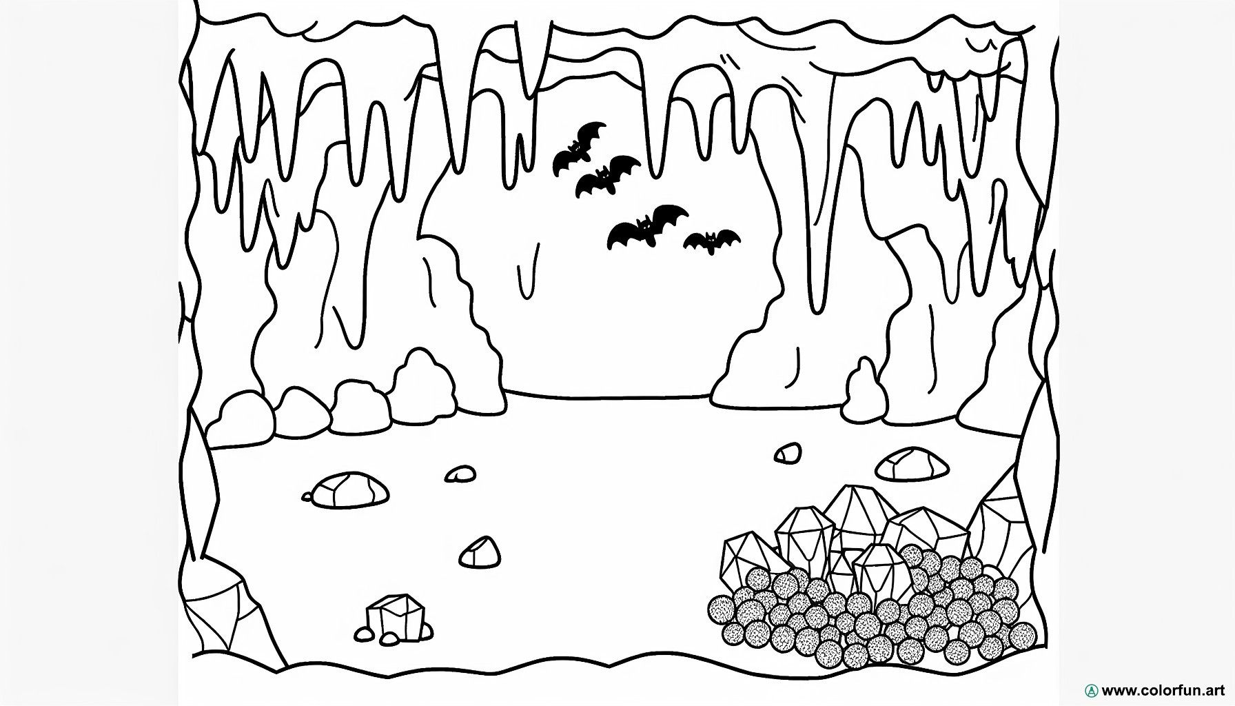 dibujo para colorear cuevas