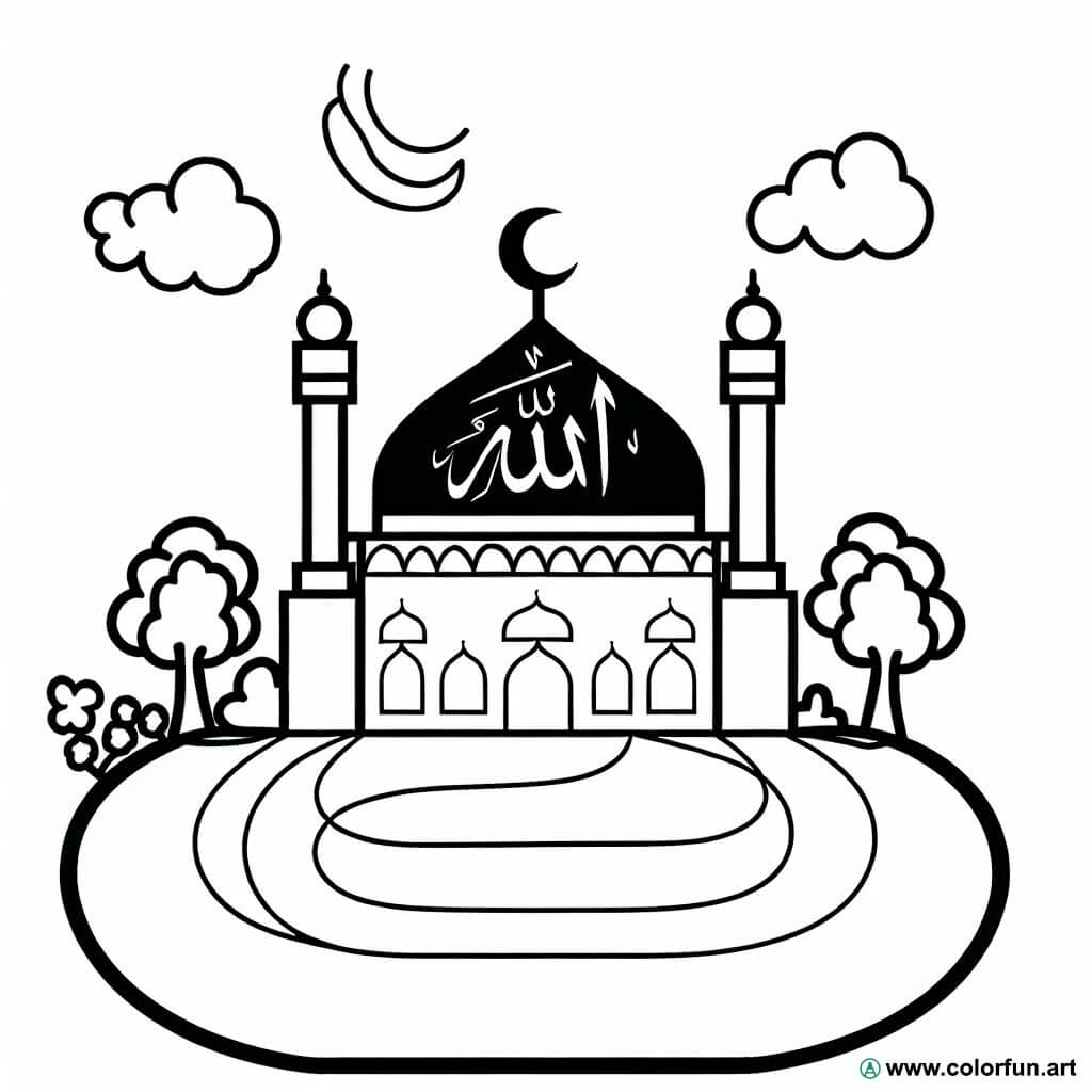 dibujo para colorear caligrafía islámica