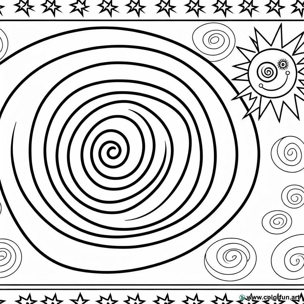 dibujo para colorear espiral motivo
