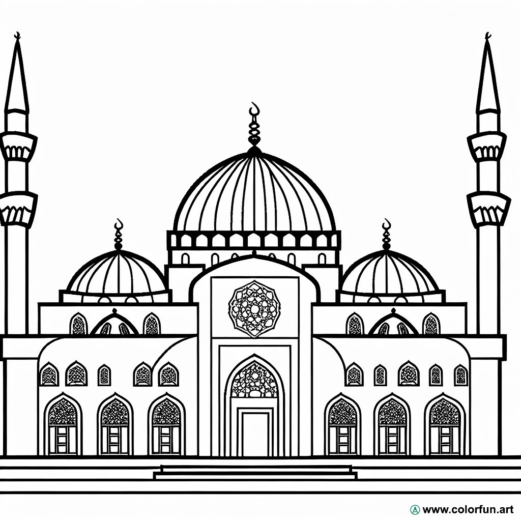 dibujo para colorear mezquita tradicional
