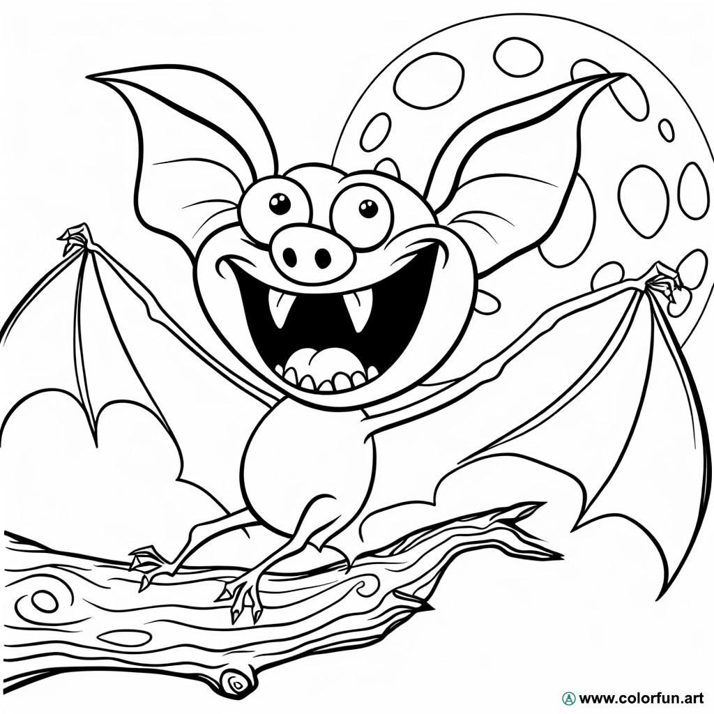 dibujo para colorear halloween murciélago divertido