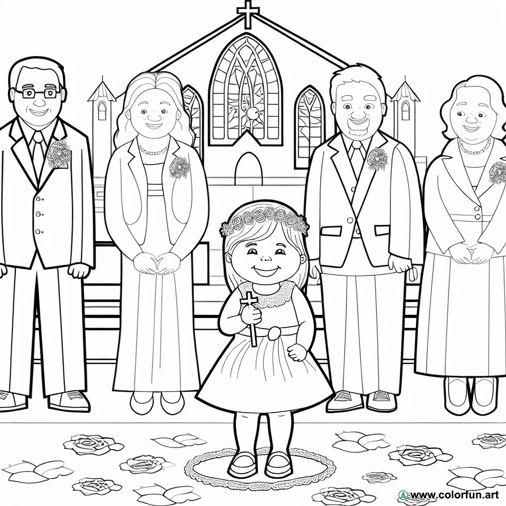 dibujo para colorear ceremonia bautismo