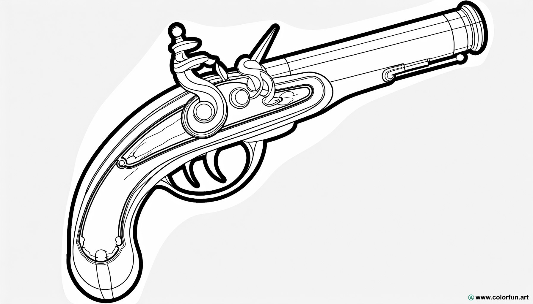 dibujo para colorear pistola pirata