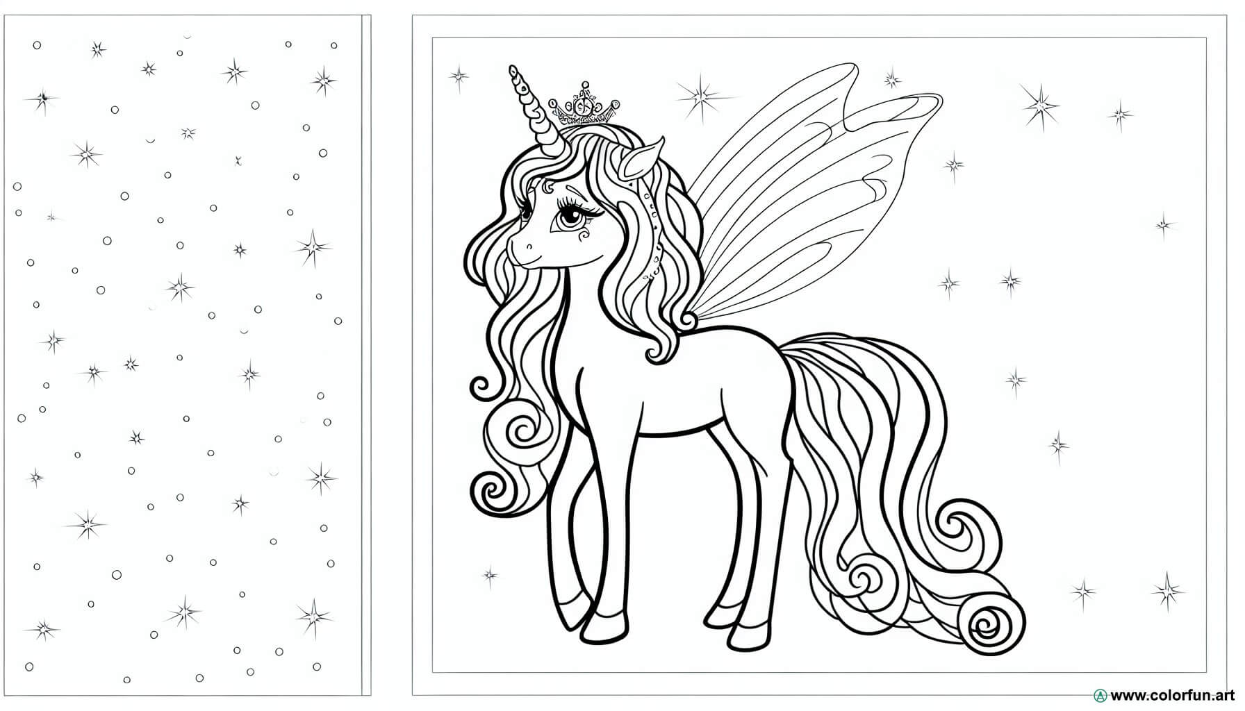 dibujo para colorear princesa unicornio mágico