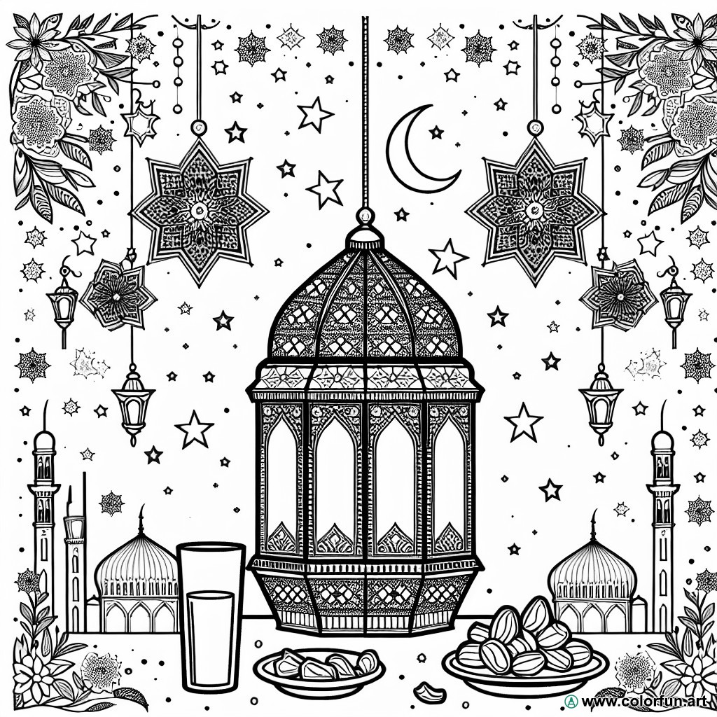 dibujo para colorear ramadan kareem