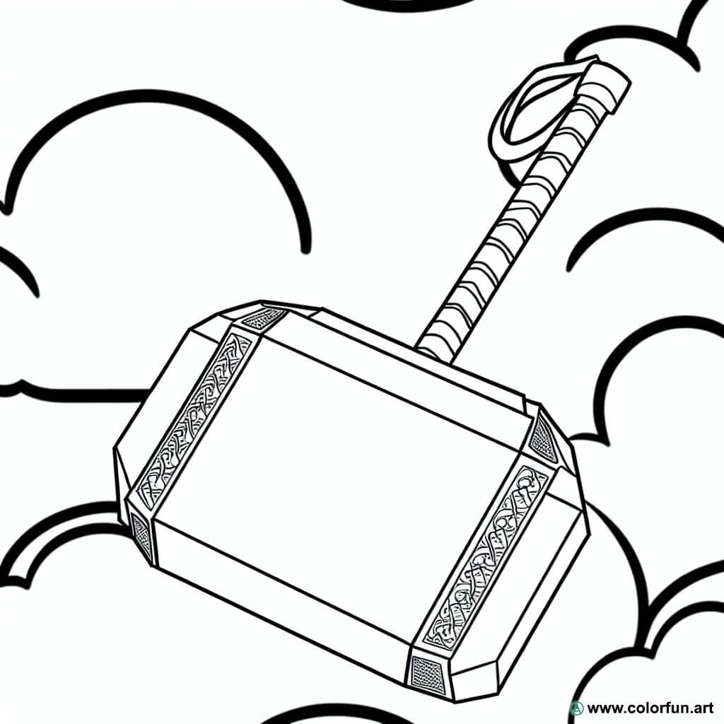 dibujo para colorear martillo de Thor