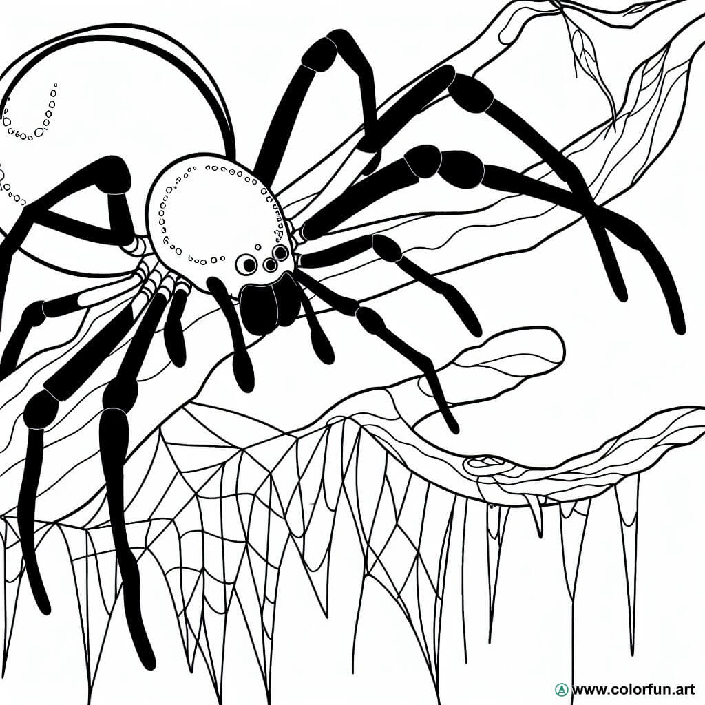 dibujo para colorear de araña para Halloween
