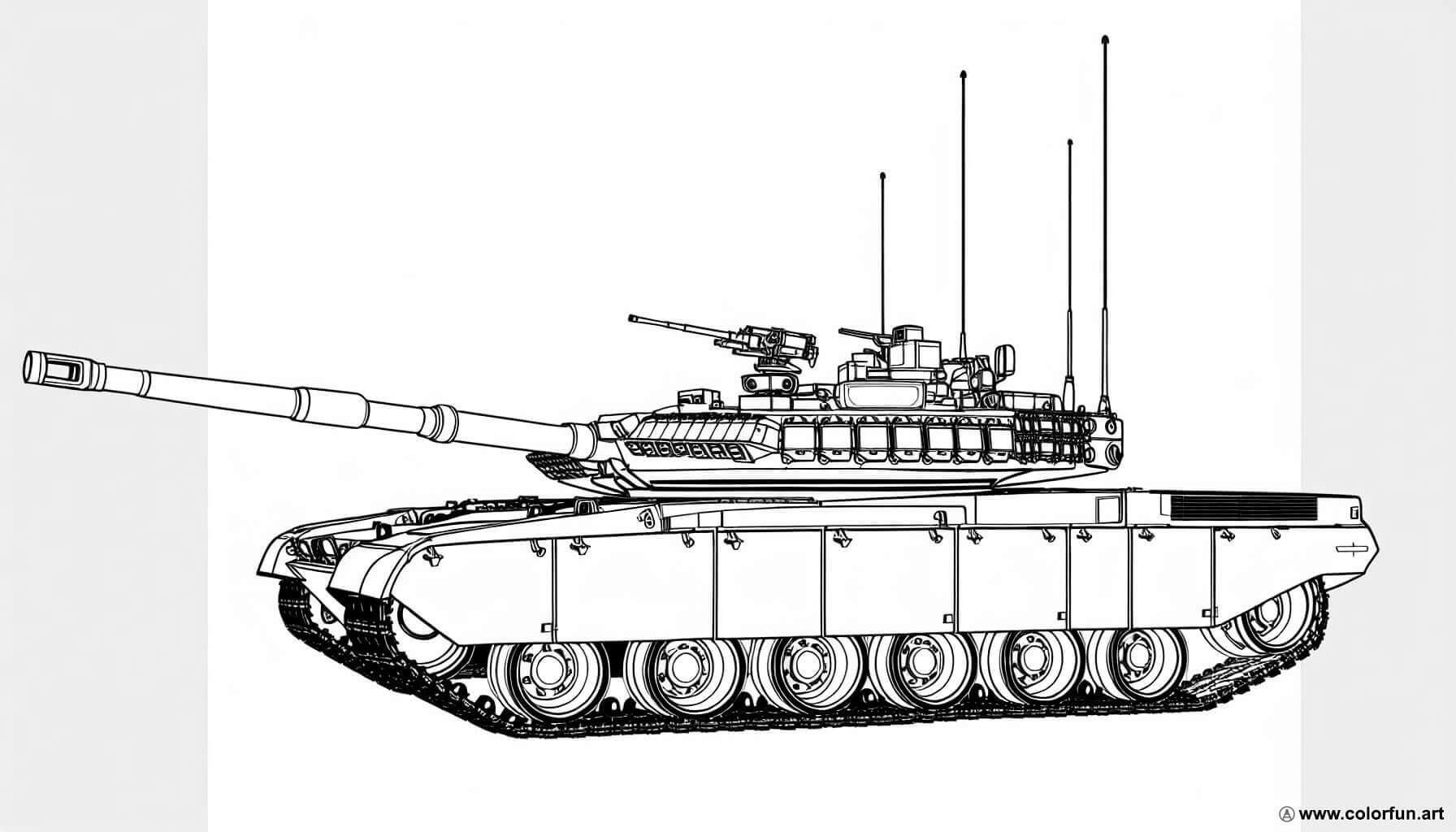 dibujo para colorear militar tanques