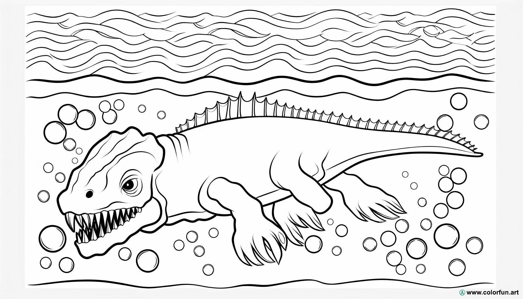 dibujo para colorear mosasaurio jurassic world