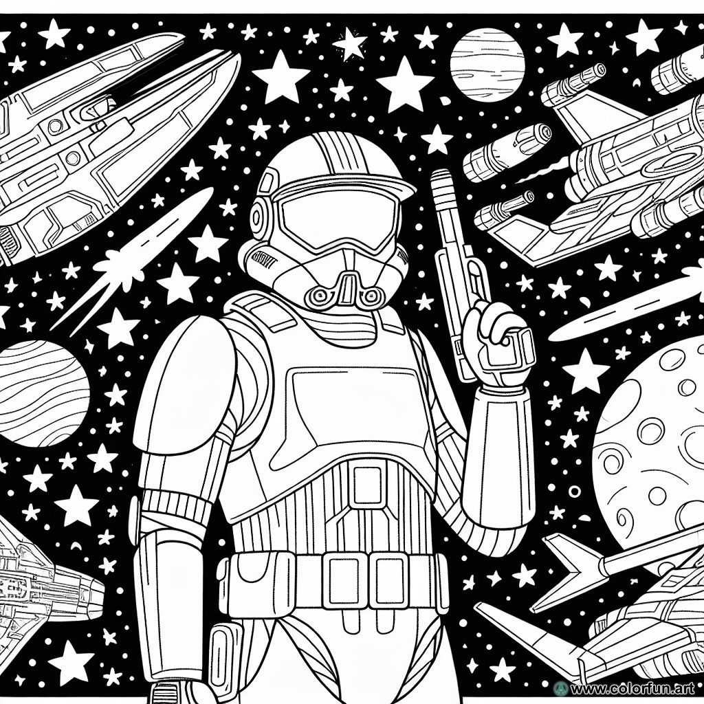 dibujo para colorear star wars clone