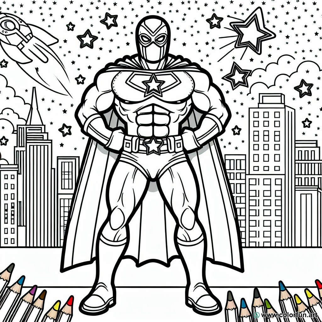 dibujo para colorear superhéroes preescolar