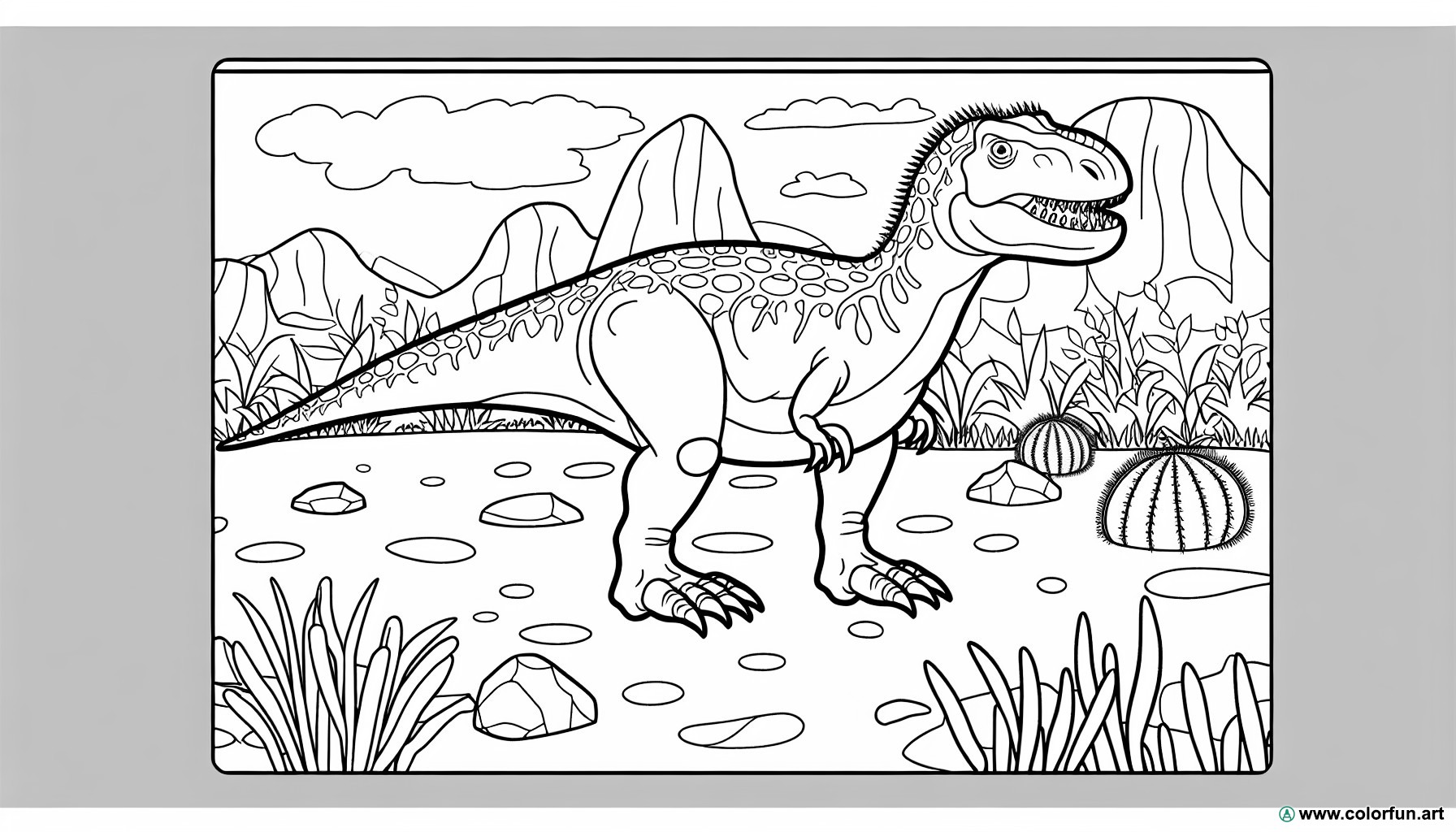 dibujo para colorear de dinosaurio realista