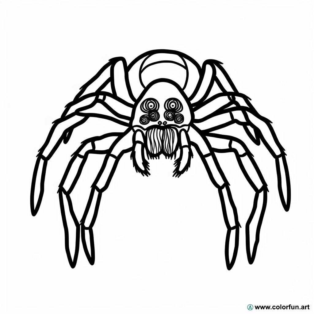 dibujo para colorear araña de Halloween aterradora