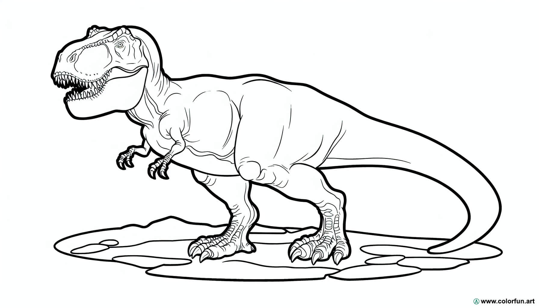dibujo para colorear tiranosaurio t-rex