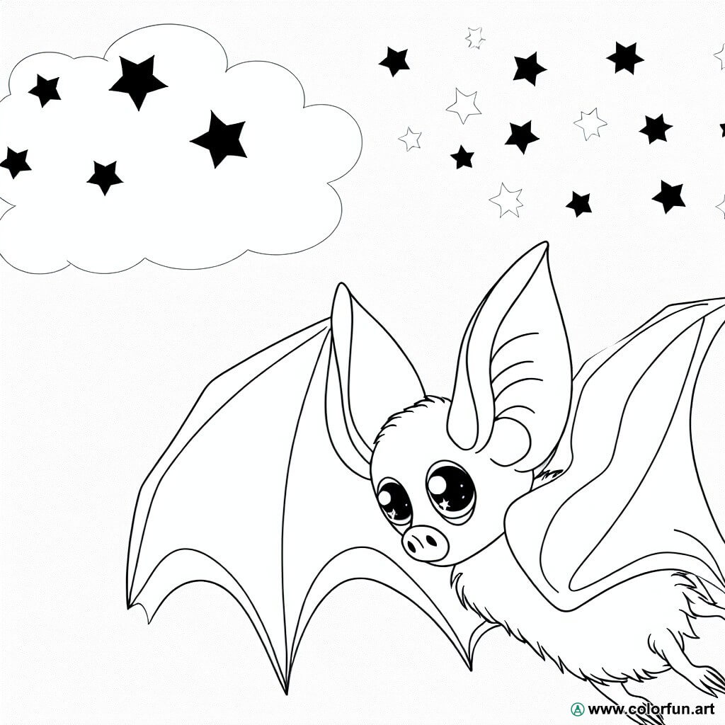 dibujo para colorear murciélago nocturno