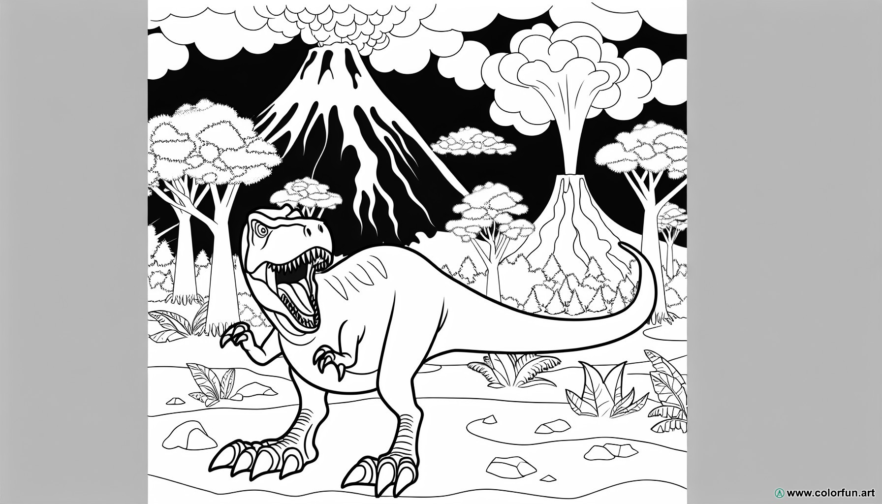 dibujo para colorear de dinosaurio feroz