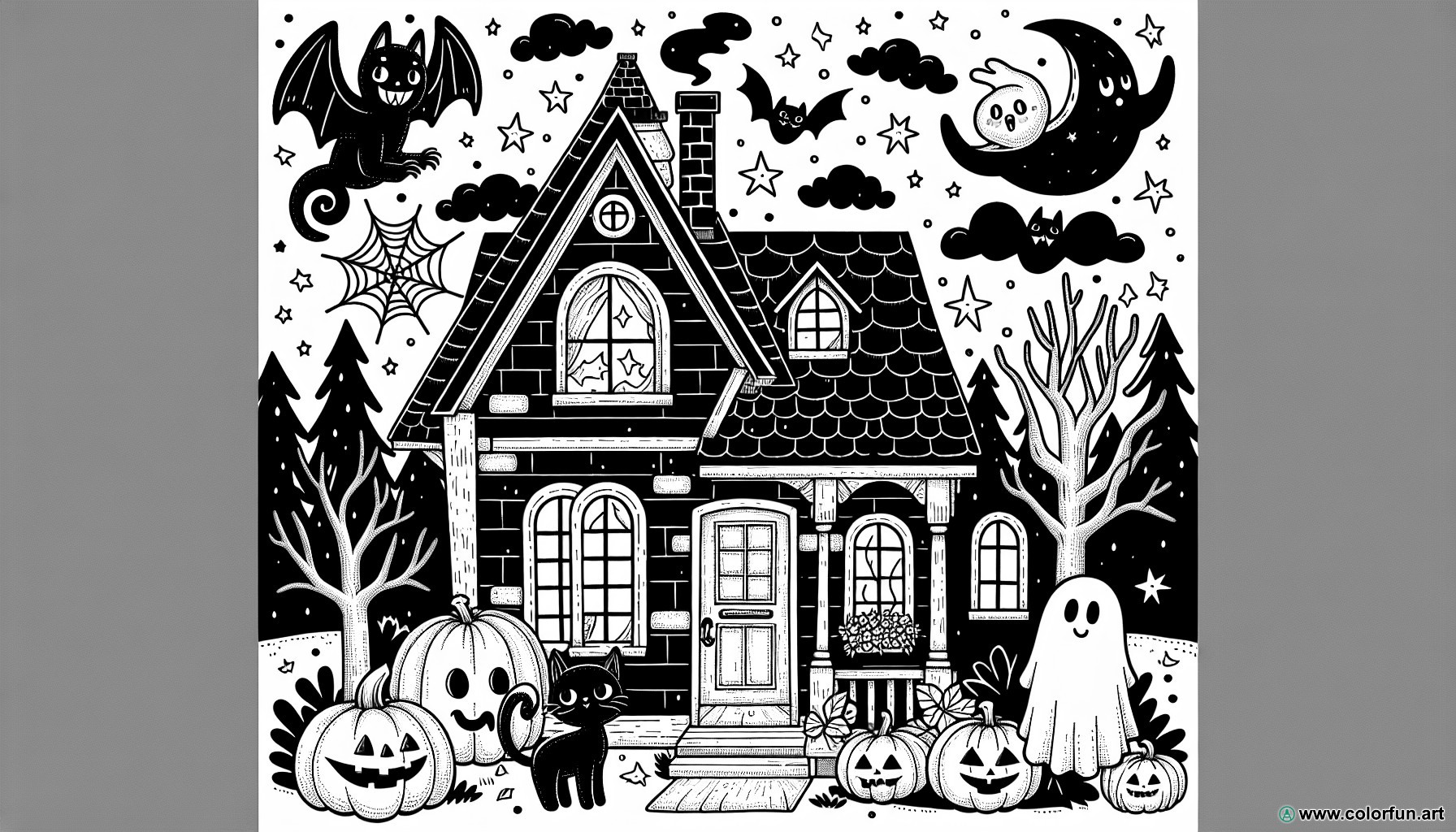 dibujo para colorear fiesta de Halloween