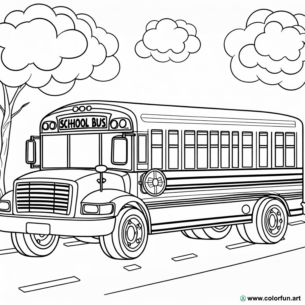 dibujo para colorear autobús escolar