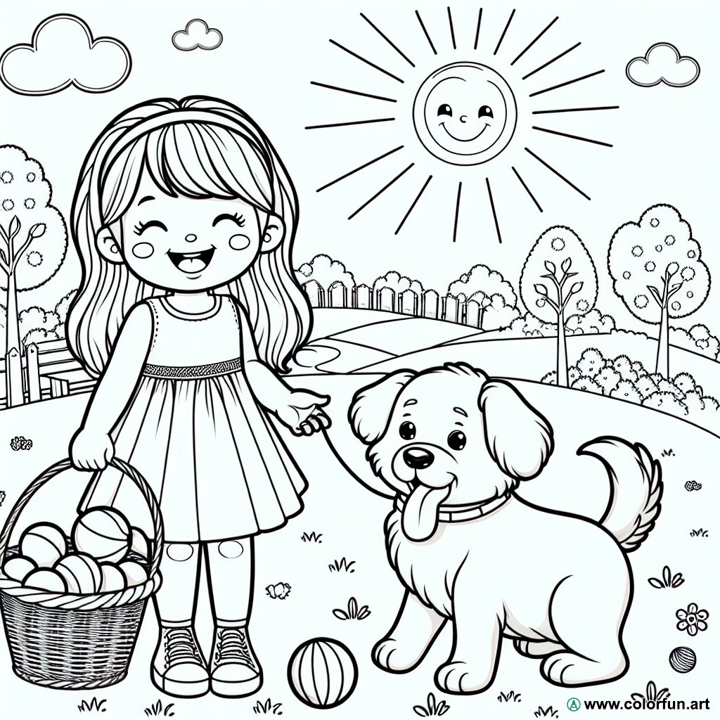 dibujo para colorear amiga perro