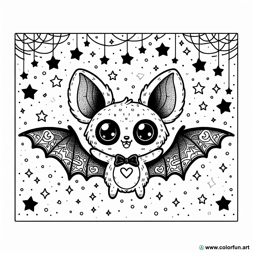 dibujo para colorear halloween linda murciélago