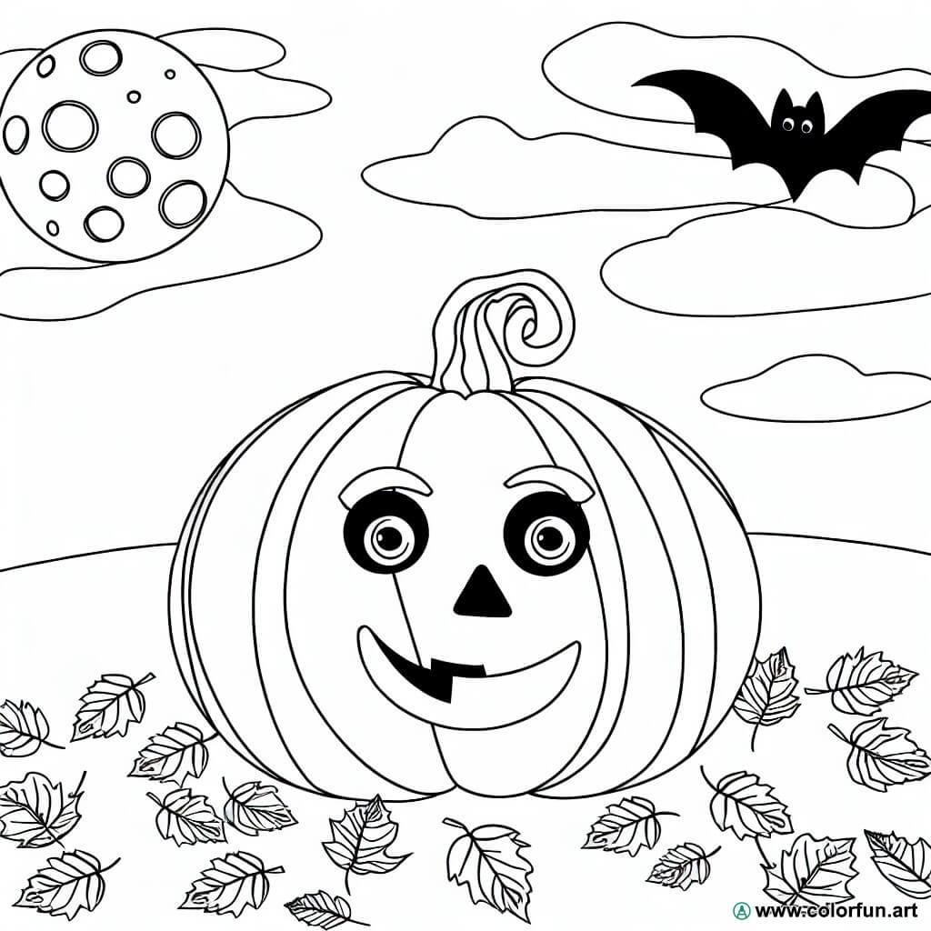 dibujo para colorear de Halloween fácil