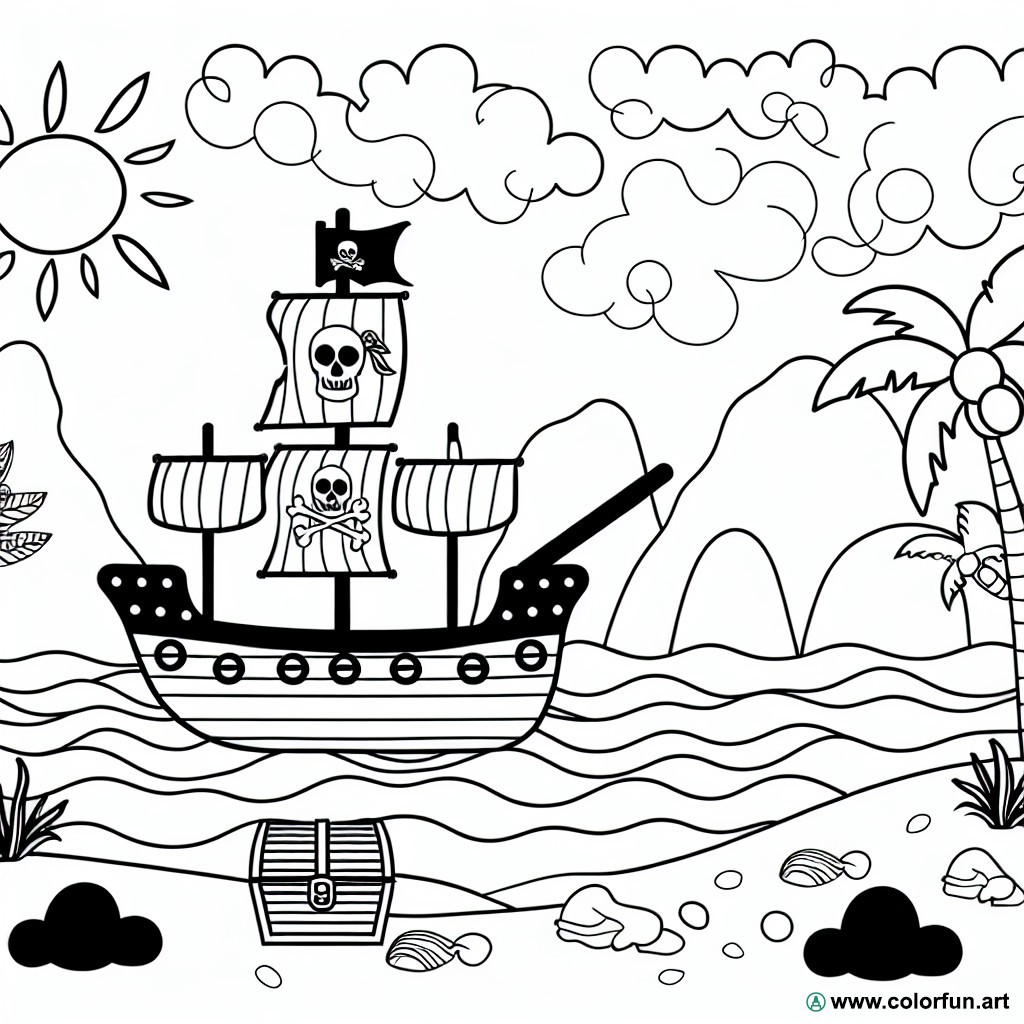 dibujo para colorear pirata simple