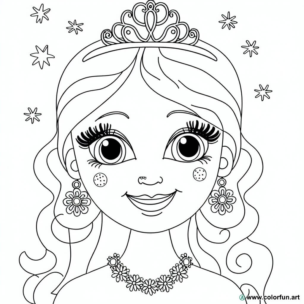 dibujo para colorear maquillaje princesa