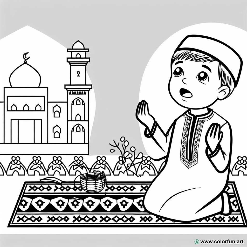 dibujo para colorear tradicional musulmán