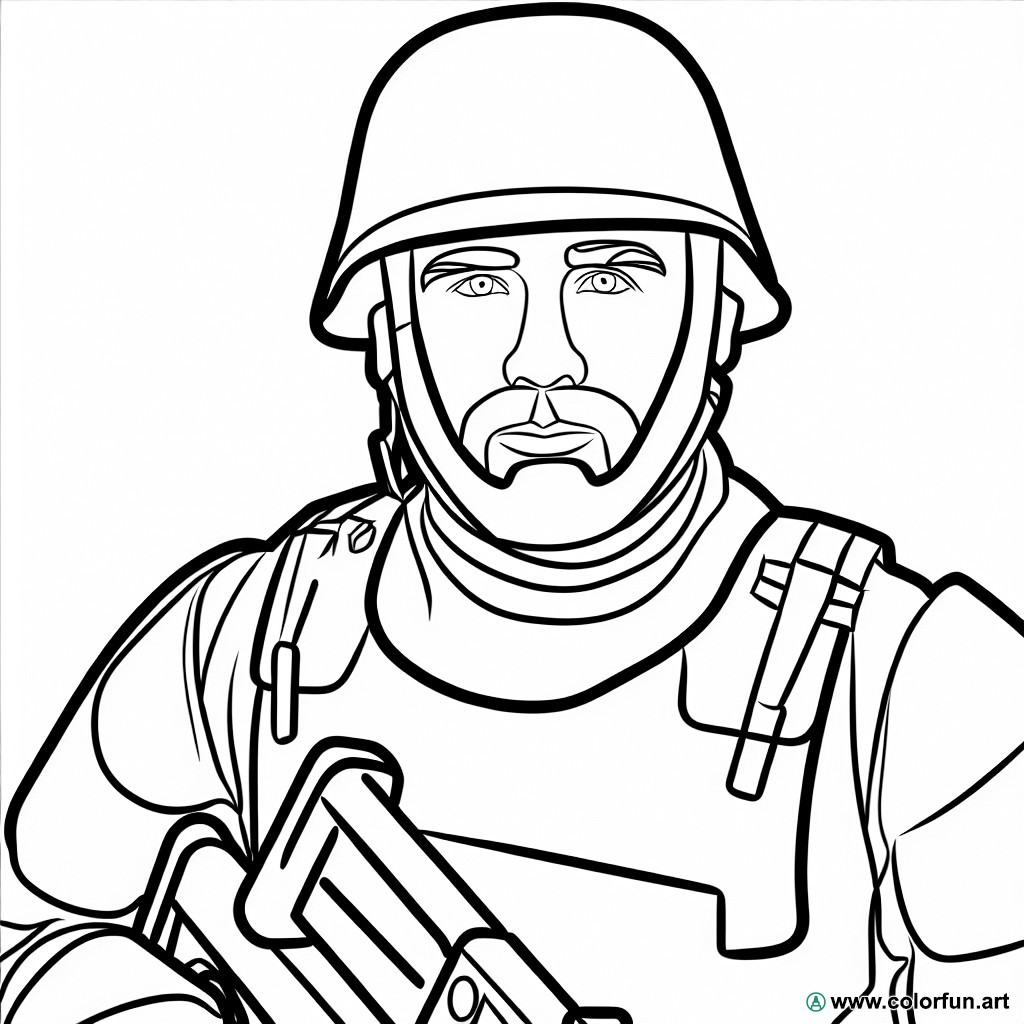 dibujo para colorear soldado guerrero