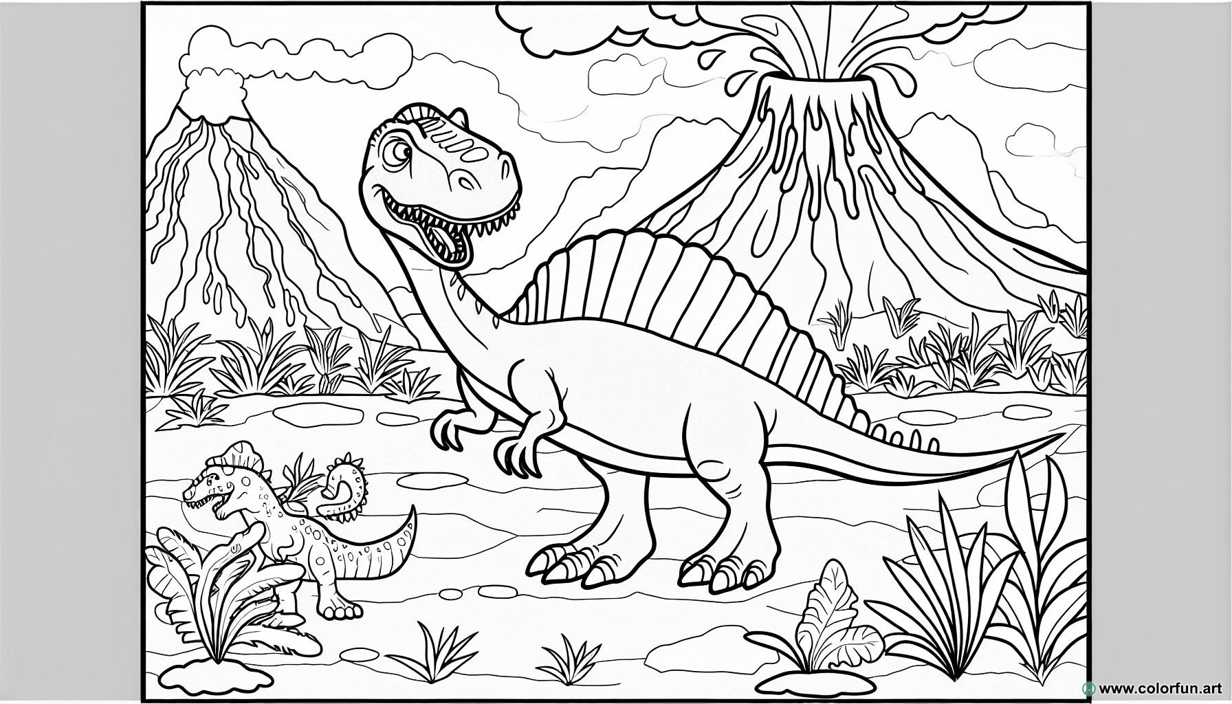 dibujo para colorear espinosaurio dinosaurio
