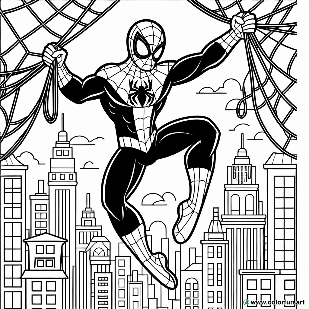 dibujo para colorear spiderman superhéroe