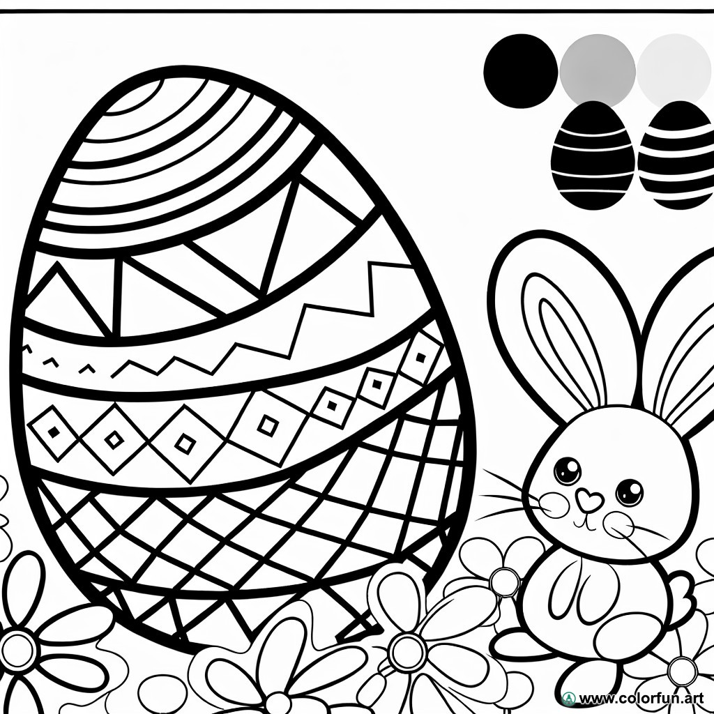 dibujo para colorear huevos de Pascua creativo