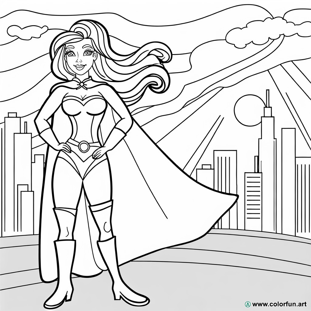 dibujo para colorear super woman