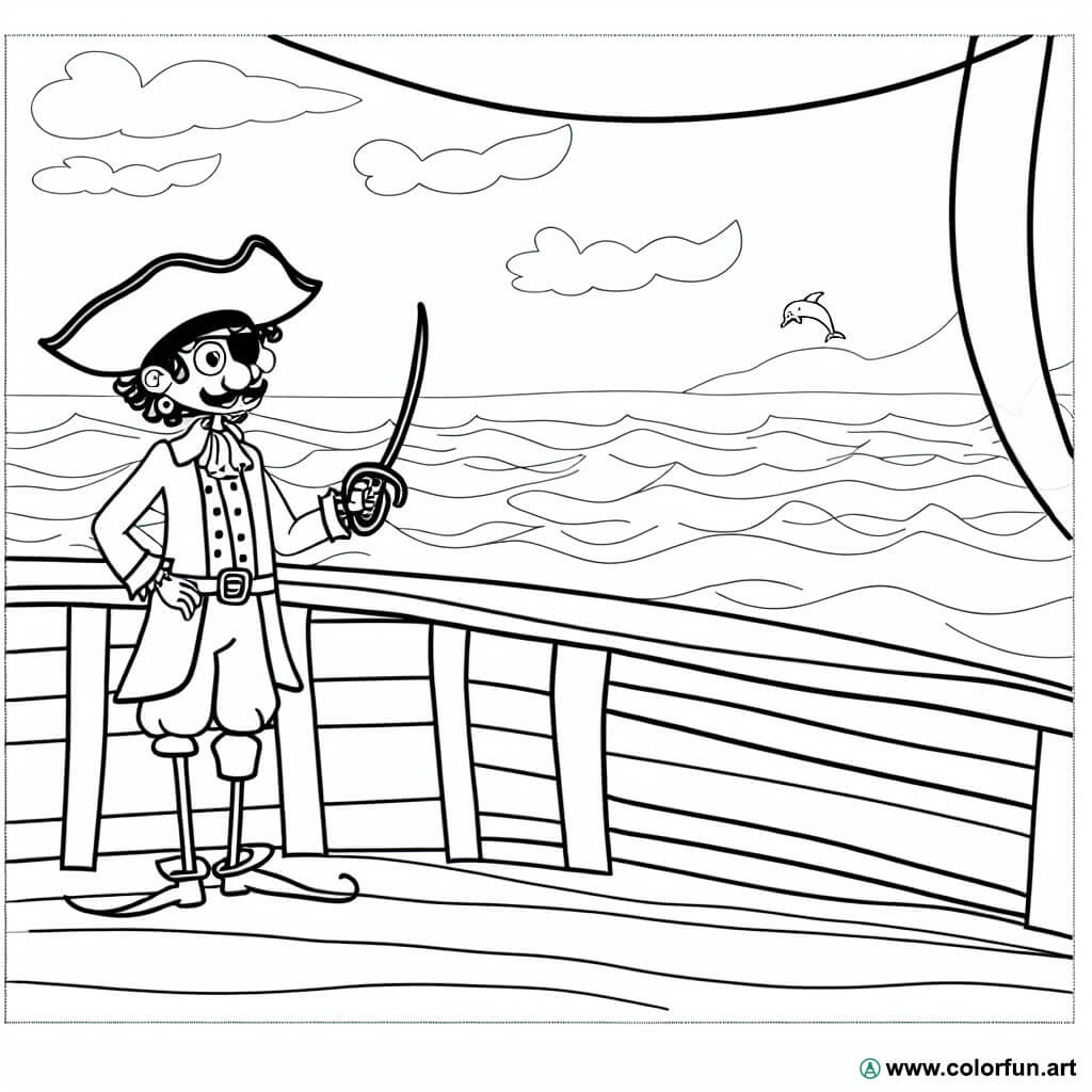 dibujo para colorear pirata mar