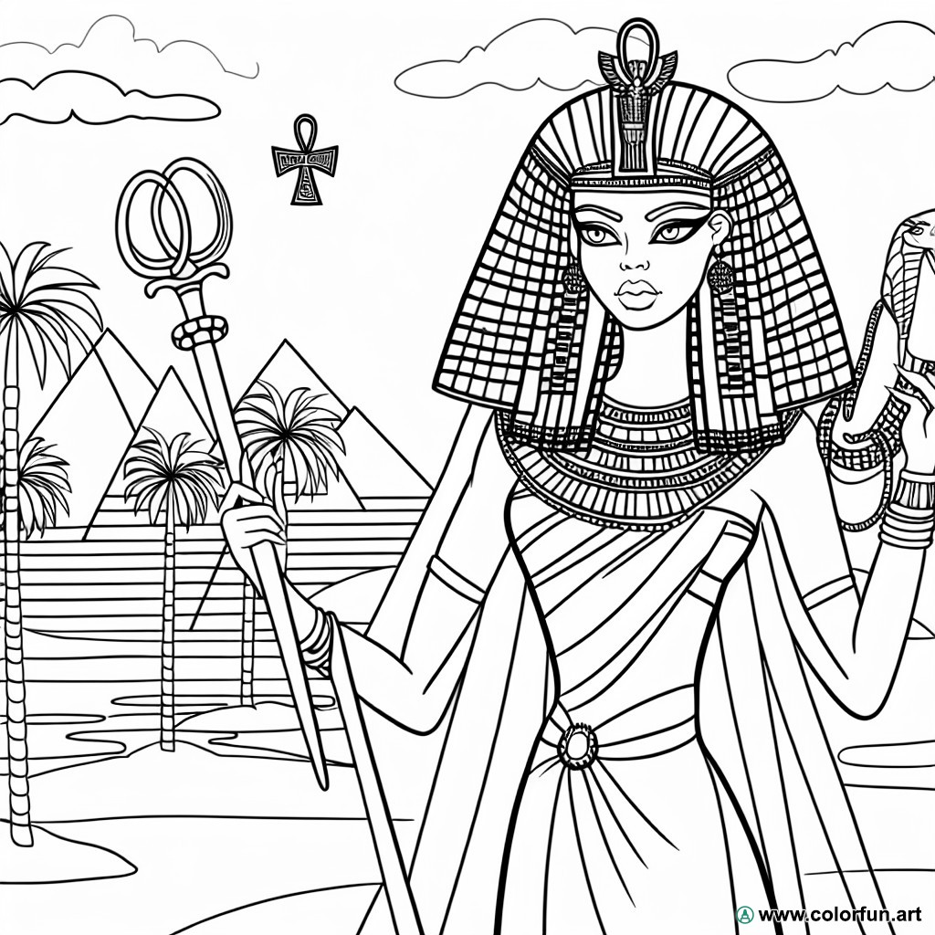 dibujo para colorear histórico Cleopatra