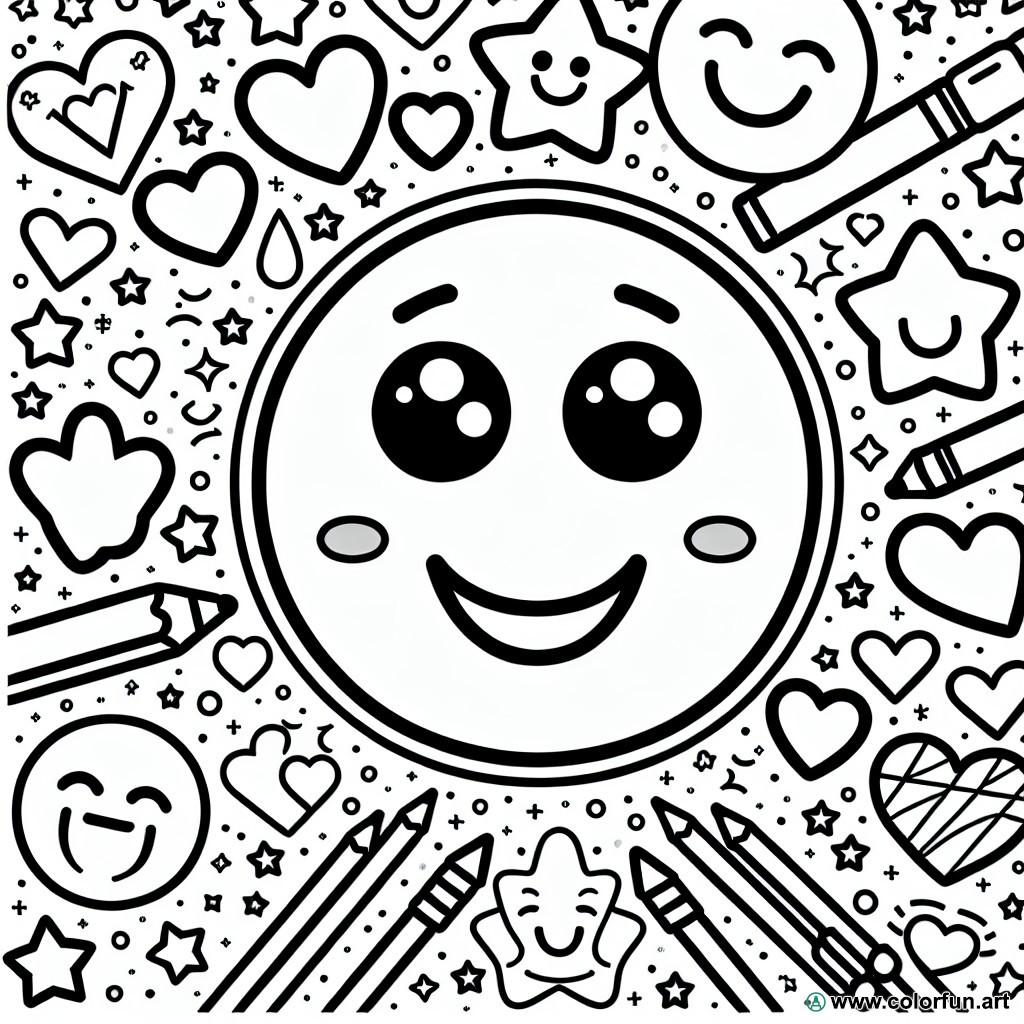 dibujo para colorear smiley emoji