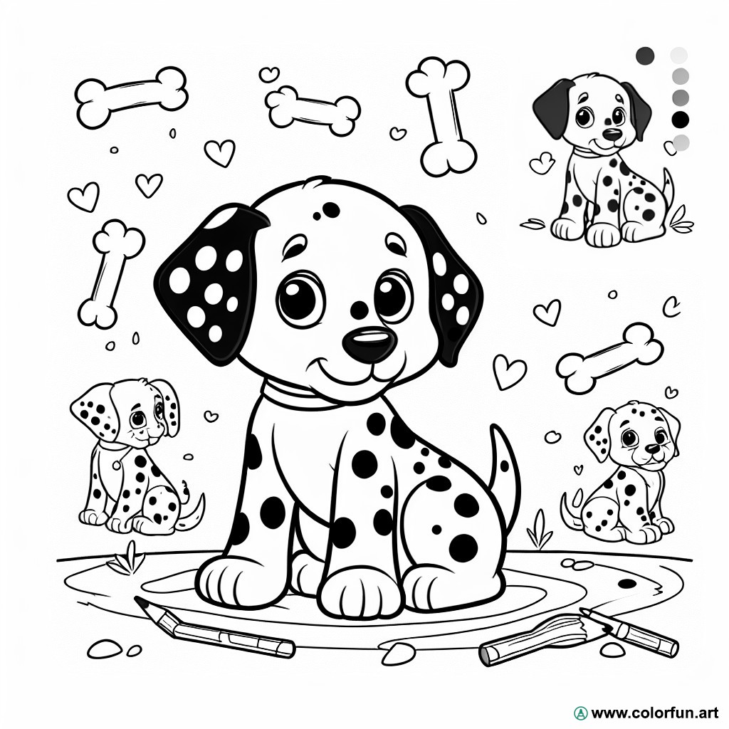 dibujo para colorear cachorro de 101 dálmatas