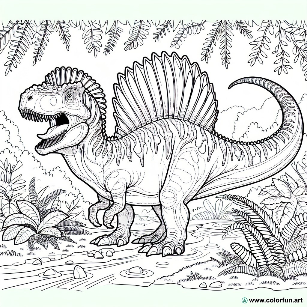 dibujo para colorear dinosaurio niño