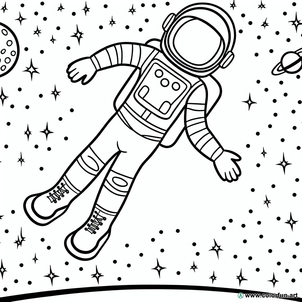 dibujo para colorear astronauta espacial