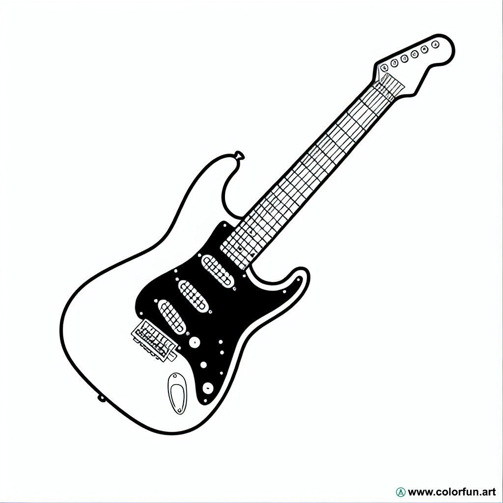 dibujo para colorear guitarra eléctrica