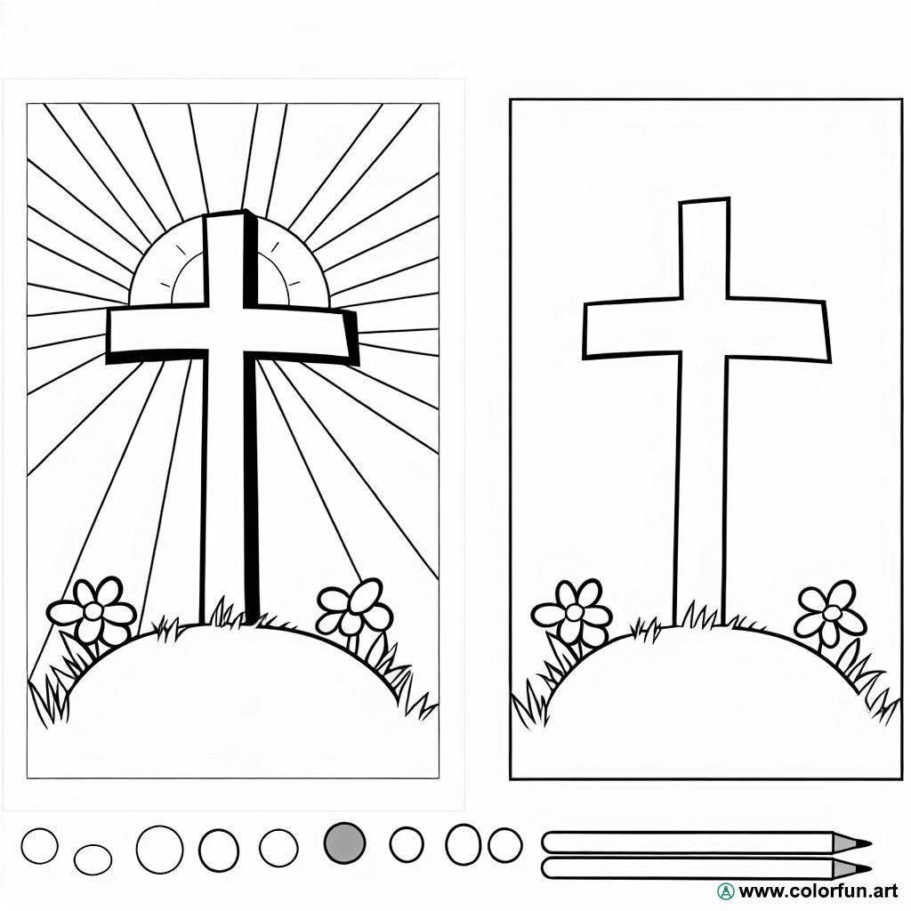 dibujo para colorear cruz de Jesús