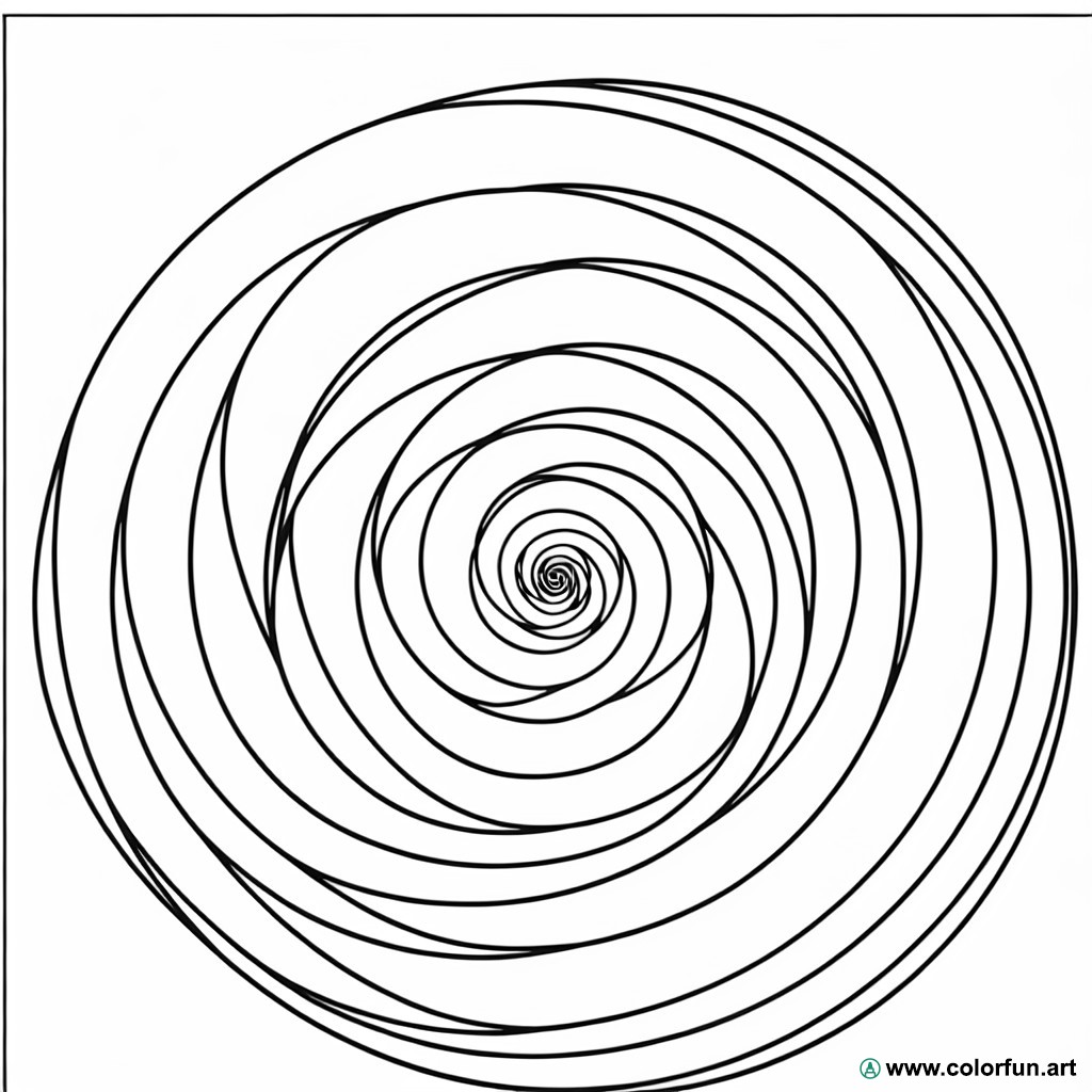 dibujo para colorear espiral complejo