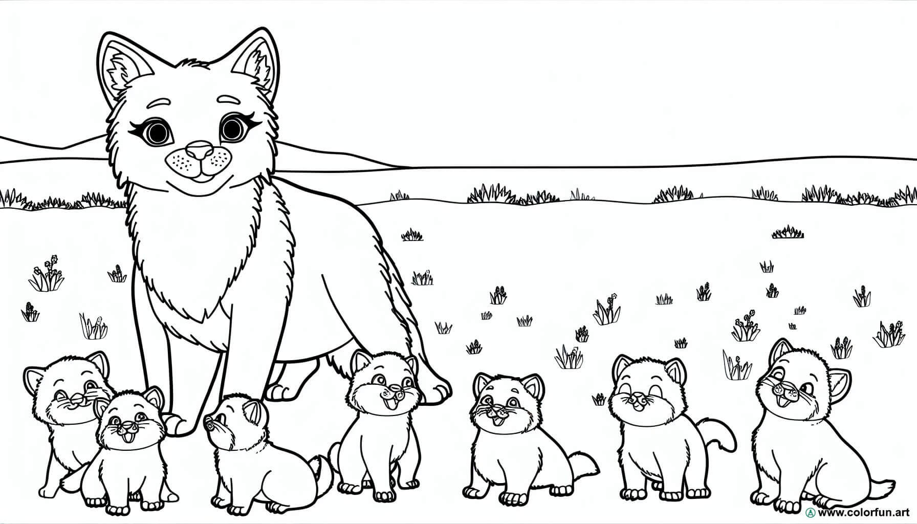 dibujo para colorear familia animales