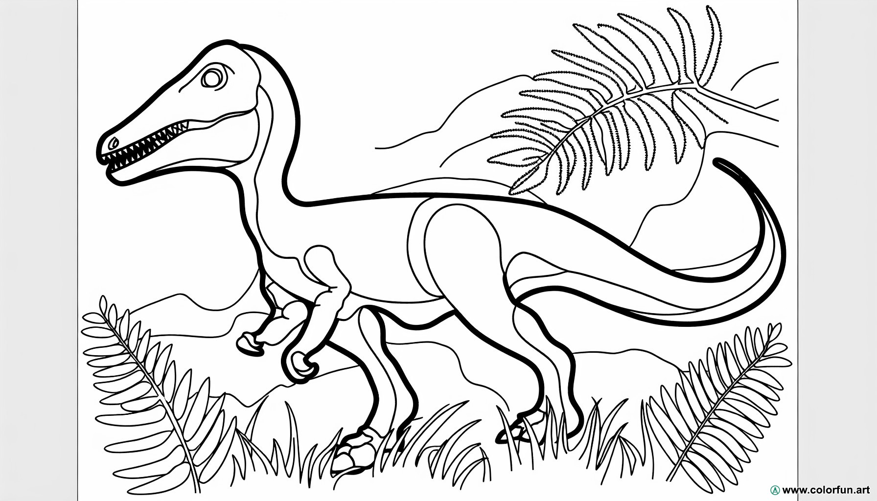 dibujo para colorear jurassic park velociraptor