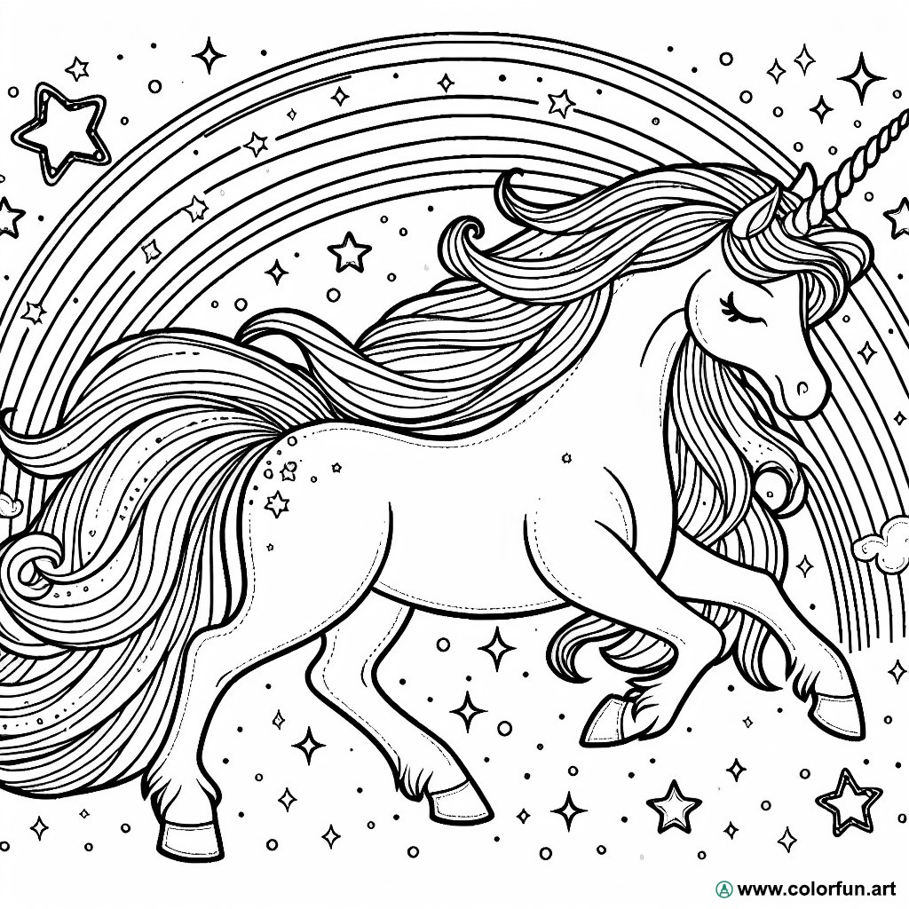 dibujo para colorear 8 años unicornio