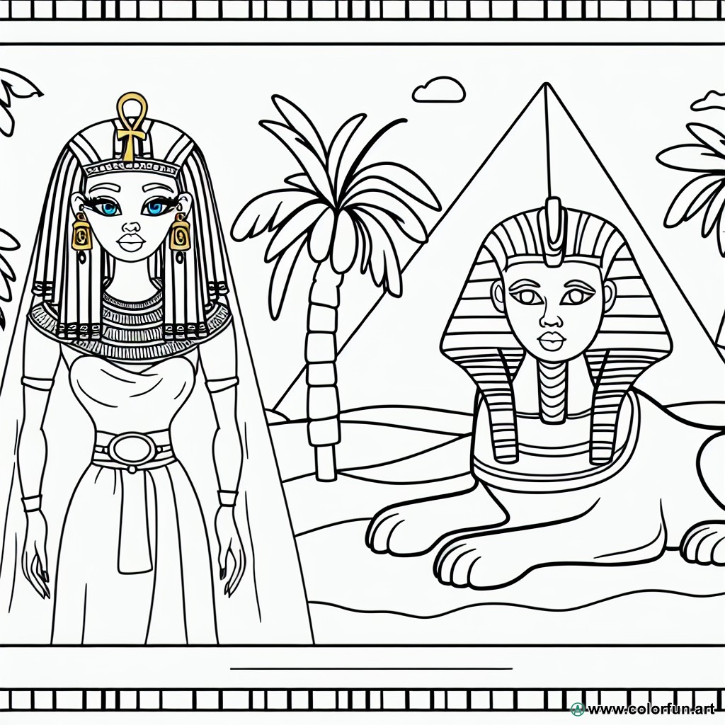 dibujo para colorear Cleopatra reina de Egipto