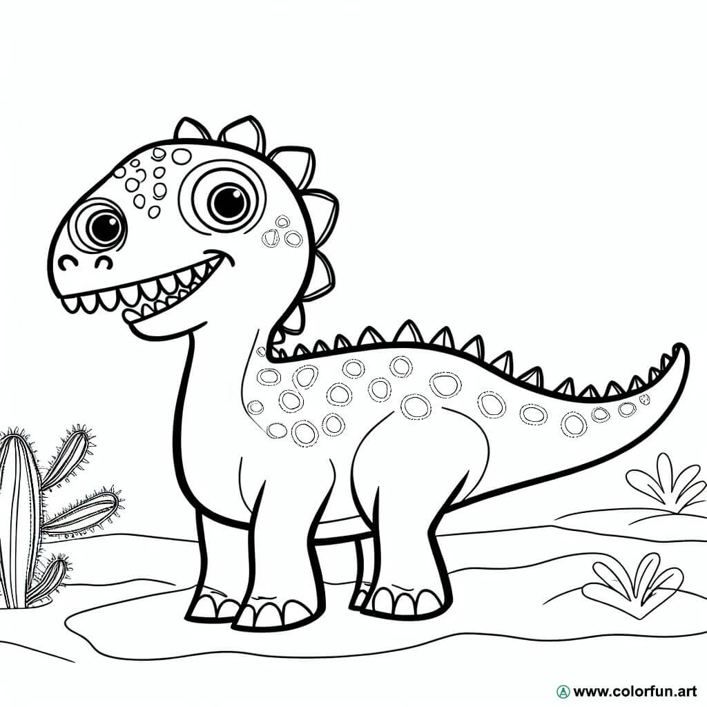 dibujo para colorear dinosaurio preescolar