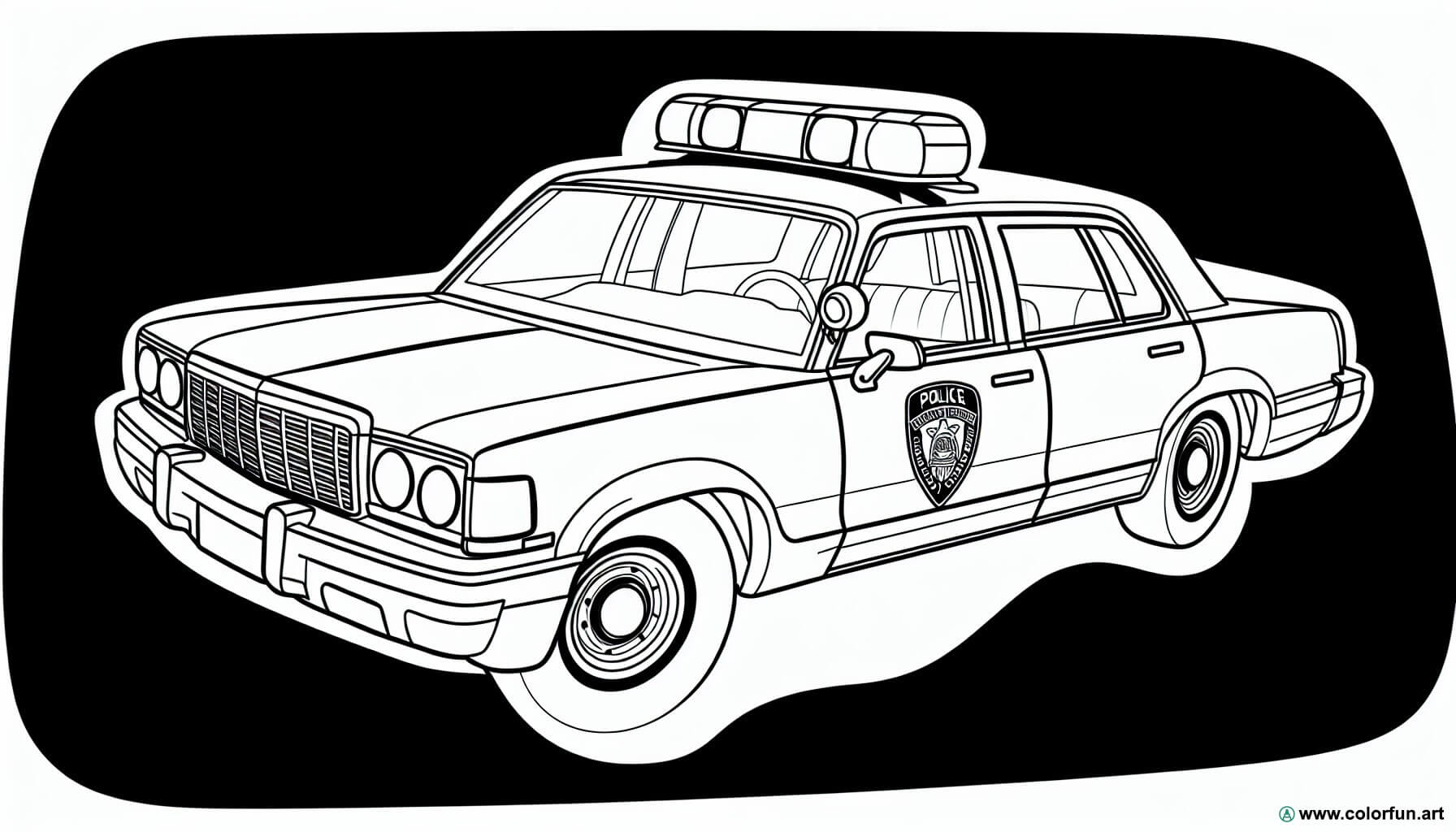 dibujo para colorear coche de policía americano